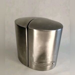 Calphalon Brushed Stainless Steel 3.5” Salt & Pepper Shakers Nesting Set Large